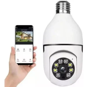 Câmera de Segurança Wi-Fi IP 360° com Encaixe para Lâmpada – Monitoramento Intel
