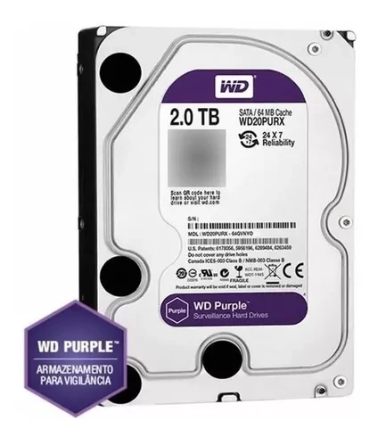 HD 2TB SATA III Western Digital Purple Surveillance