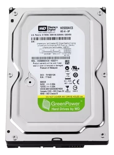 Disco Rígido Interno Western Digital WD AV-GP WD5000AVCS 500GB Verde