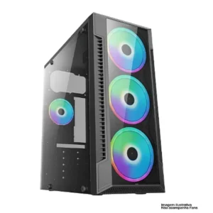 Gabinete Gamer Brasil PC BPC-C3147 Sem Fonte 3 Fans